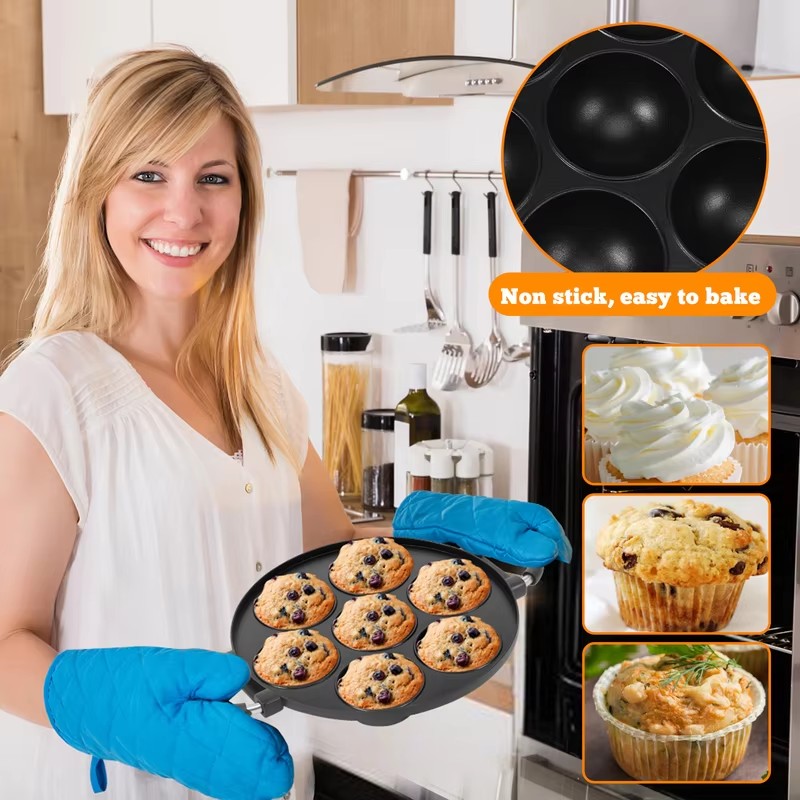 Forma aluminiowa z 7 wgłębieni – Egg Waffle Pan recenzja i cena